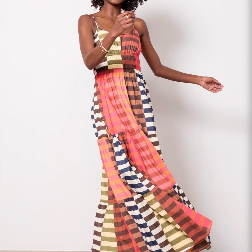 Hutch Multicolor Striped Maxi Dress M NWT - Picture 3 of 10